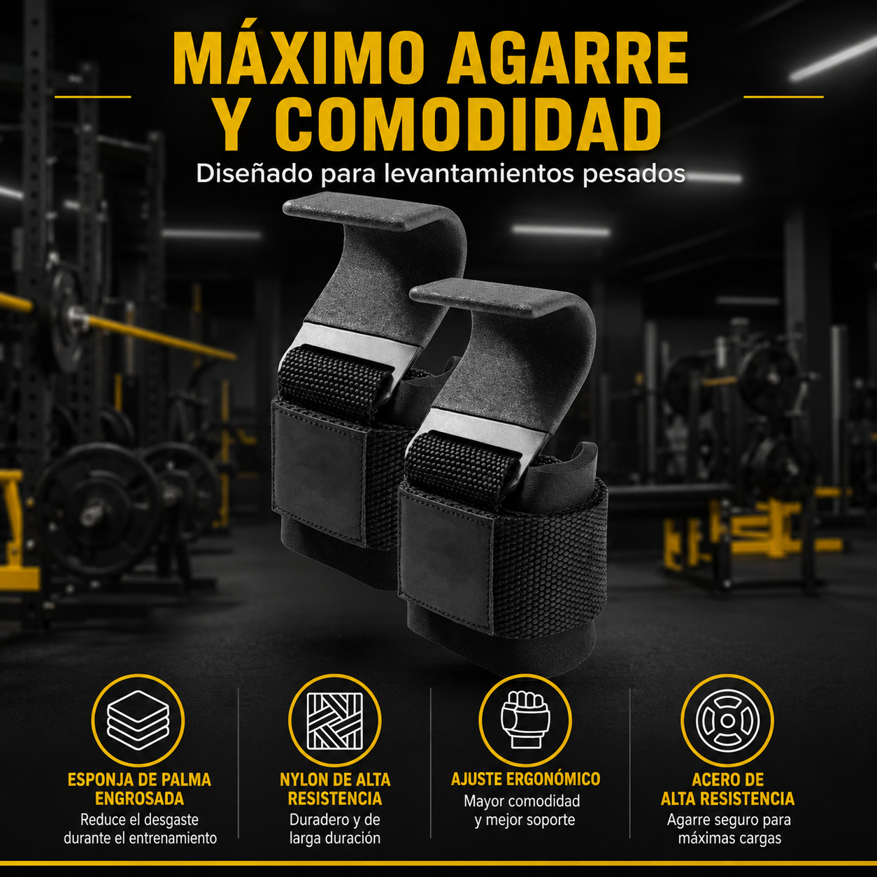 Straps | Ganchos de Acero para Levantamiento de Peso
