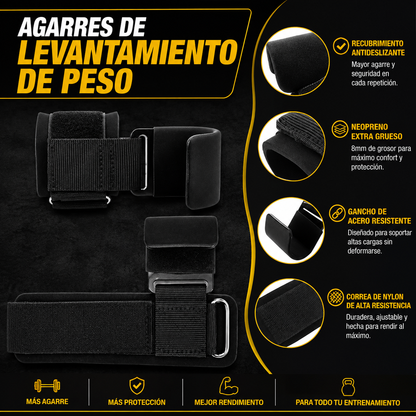 Straps | Ganchos de Acero para Levantamiento de Peso